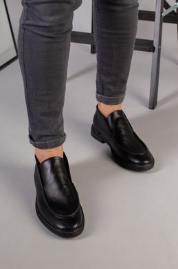 Чоловічі чорні шкіряні туфлі лофери з шкірпідкладкою, 45, 30