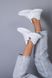 Кроссовки женские кожаные белые на липучке, 40, 26