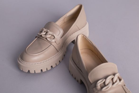Туфлі жіночі шкіряні бежевого кольору, 40, 26