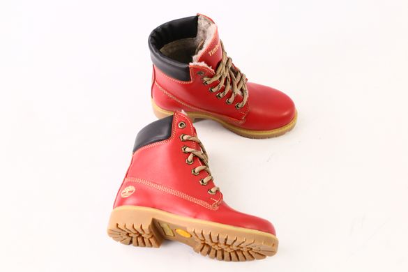 Червоні шкіряні зимові черевики для дівчинки 35, 35, 22-22.5