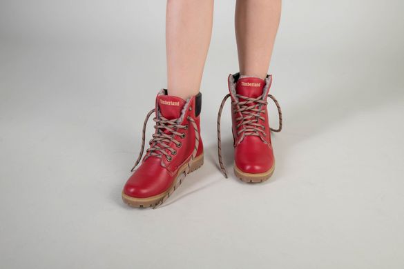 Красные кожаные зимние ботиночки для девочки 35, 35, 22-22.5