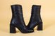 Ботинки женские кожаные черные на каблуке демисезонные, 35, 23