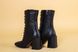 Ботинки женские кожаные черные на каблуке демисезонные, 35, 23
