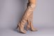Ботфорты женские кожаные бежевые на каблуке демисезонные, 40, 26