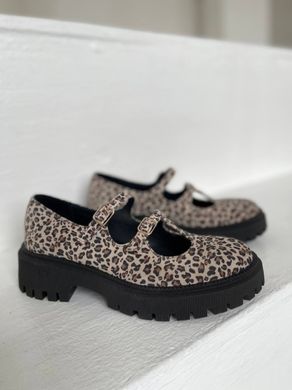 Туфлі жіночі замшеві з леопардовим принтом, 39, 25