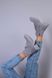 Черевики жіночі замшеві сірого кольору на шнурках та із замком, на цигейці, 41, 26.5