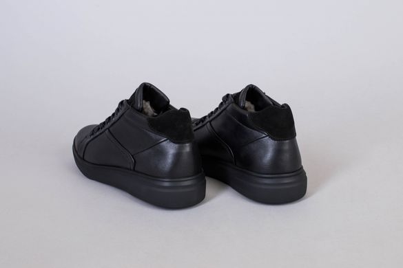 Черные кожаные зимние ботинки, 45, 29.5