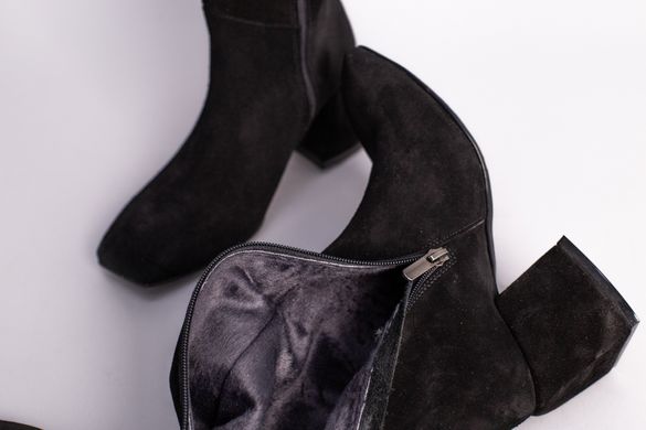 Ботфорты женские замшевые черные на небольшом каблуке демисезонные, 40, 26