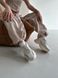 Кроссовки женские кожаные бежевые с белым, 41, 27