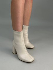 Ботинки женские кожаные молочного цвета демисезонные, 40, 26-26.5