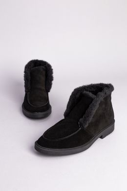 Женские черные замшевые ботинки, 37, 23.5-24