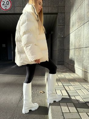 Сапоги женские кожаные белого цвета зимние, 36, 23