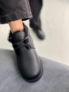 Лофери жіночі з дублянки чорного кольору зі шнурівкою, 36, 23.5