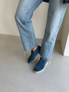 Лофери жіночі замшеві кольору джинс, 41, 27