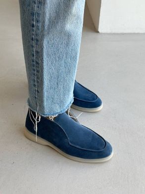 Лоферы женские замшевые цвета джинс, 41, 27