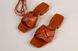 Шльопанці-босоніжки жіночі шкіряні карамельного кольору з каблуком 3.5 см, 41, 27