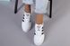 Кроссовки женские кожаные белые с серебристыми вставками, 36, 23.5