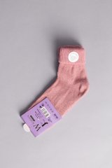 Шкарпетки жіночі вовняні рожевого кольору з відворотом