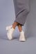 Ботинки женские кожаные молочного цвета на резинке и с замком демисезонные, 41, 26.5
