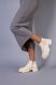 Ботинки женские кожаные молочного цвета на резинке и с замком демисезонные, 41, 26.5