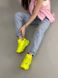 Кросівки жіночі шкіряні жовтий неон зі вставками сітки, 40, 25.5