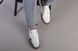 Кроссовки мужские кожаные белые с вставками серой и синей замши, 45, 29.5-30