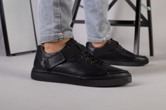 Мужские черные кожаные кроссовки с перфорацией, 45, 30