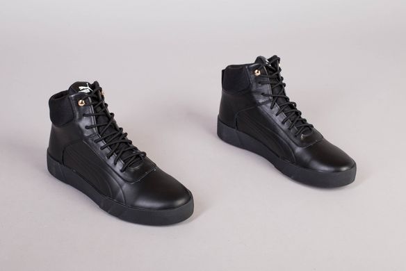 Мужские зимние кожаные черные ботинки, 41, 27