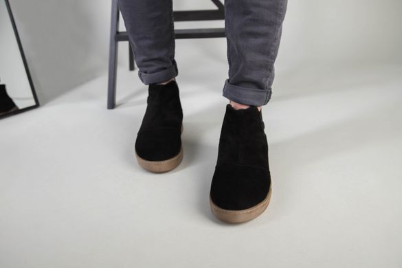 Мужские черные замшевые зимние ботинки на резинке, 45, 45, 30