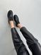 Туфли женские кожаные черные на шнурках низкий ход, 36, 23.5