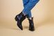 Ботинки женские кожаные черные без замка на каблуке демисезонные, 39, 25.5