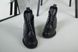 Ботинки женские кожаные черные на каблуке зимние, 36, 23.5
