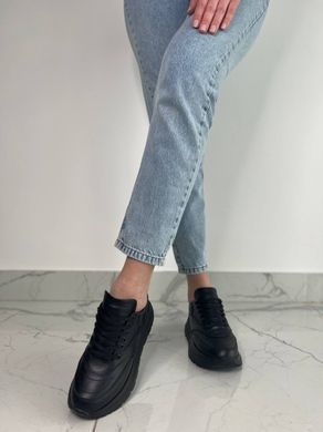 Кроссовки женские кожаные черного цвета, 36, 23