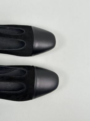 Туфлі жіночі велюрові чорні із вставками шкіри, 41, 27