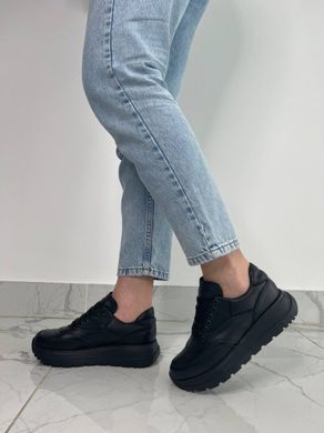 Кросівки жіночі шкіряні чорного кольору, 36, 23