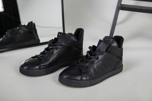 Мужские черные кожаные кроссовки на байке, 45, 30