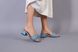 Шлепанцы женские кожаные голубого цвет на каблуке, 37, 24