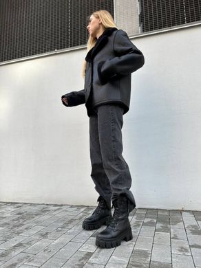 Черевики жіночі шкіряні чорні на шнурках зимові, 40, 26