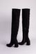 Ботфорты женские замшевые черного цвета на каблуке, 40, 26