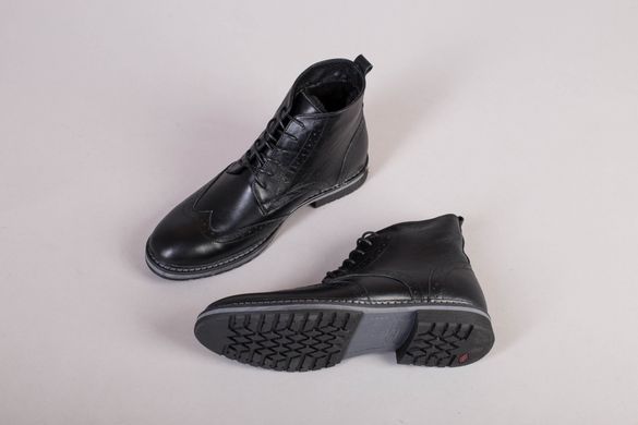 Зимние мужские кожаные черные ботинки Оксфорд, 40, 26.5