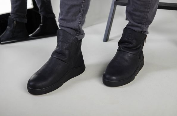 Мужские кожаные черные зимние ботинки, 40, 26.5-27