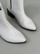 Ботинки казаки женские кожа рептилия белого цвета на каблуке зимние с замком, 41, 26