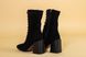 Ботинки женские замшевые черные на каблуке демисезонные, 35, 23