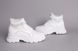 Черевики жіночі шкіряні білі на шнурках на товстій підошві зимові, 36, 23.5