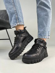 Ботинки женские кожаные черные демисезонные, 41, 27