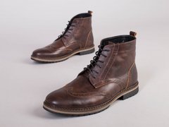 Ботинки мужские кожаные коричневые демисезонные, 42, 28