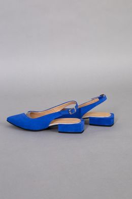 Босоножки женские замшевые синего цвета с силиконовой вставкой, 37, 24