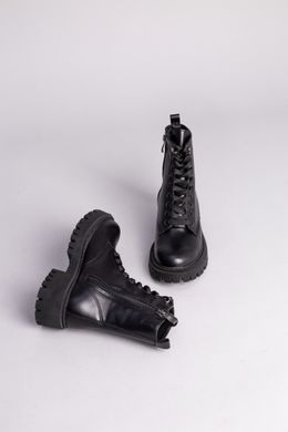 Ботинки детские кожаные черные зимние, 39, 25.5