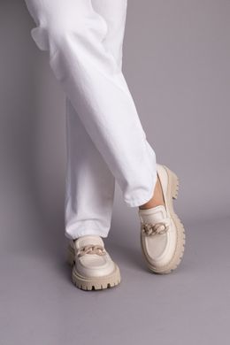 Туфли женские кожаные молочного цвета, 38, 24.5-25