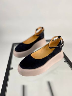 Туфли женские замшевые черного цвета на платформе, 36, 23